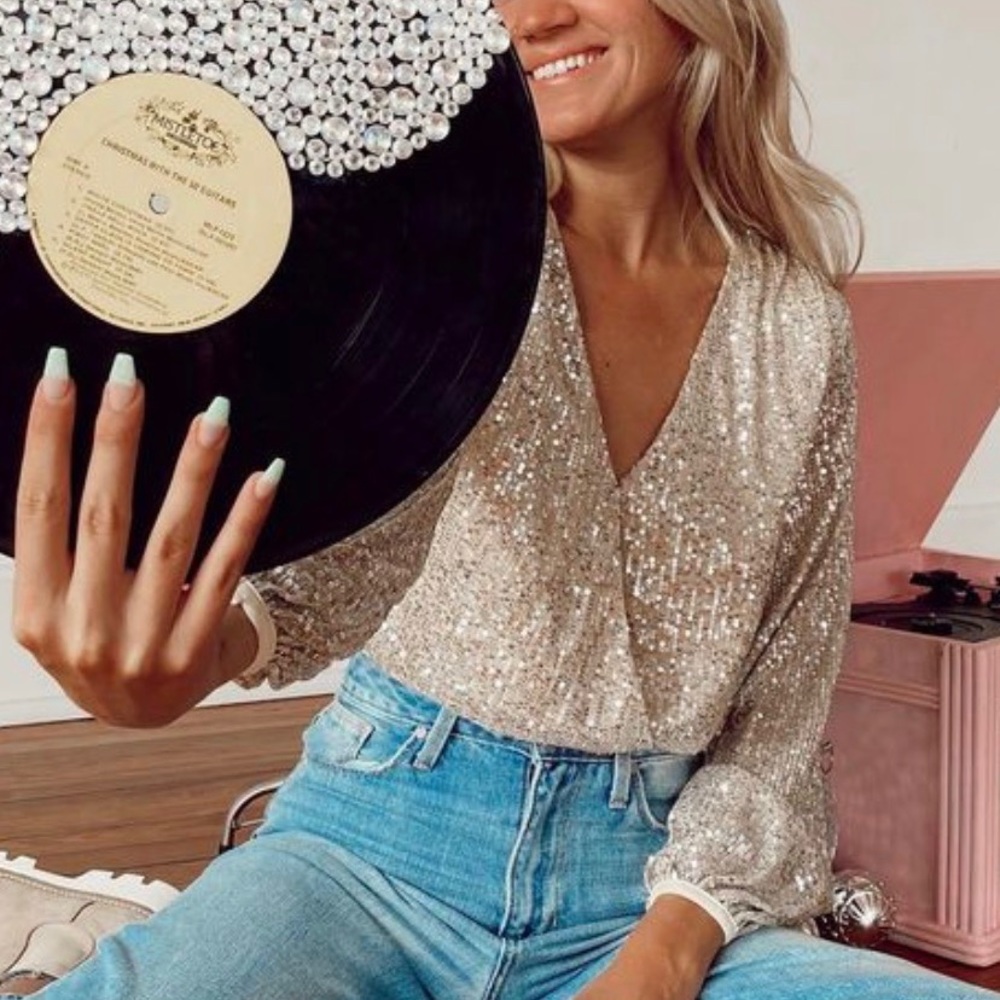 Gold Sequin Body Suit